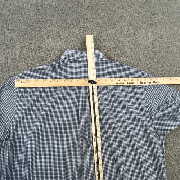 Docker Shirt Adult Extra Large Blue Button Up Check Short Sleeve Casual Men - Picture 8 of 9